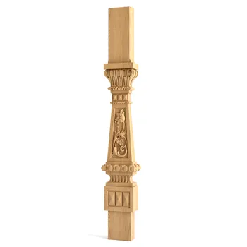 Ornate Flat Wooden Stair Baluster Slavic